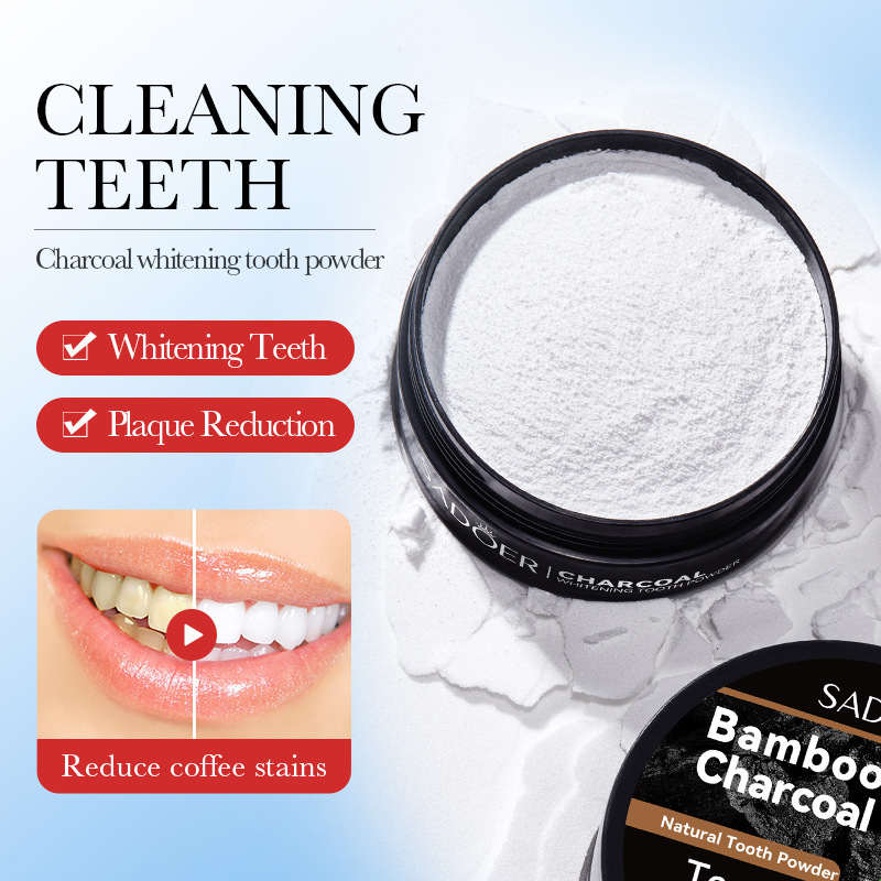 Polvo para blanquear los dient - Teeth Whitening Charcoal Powder reseña y precio
