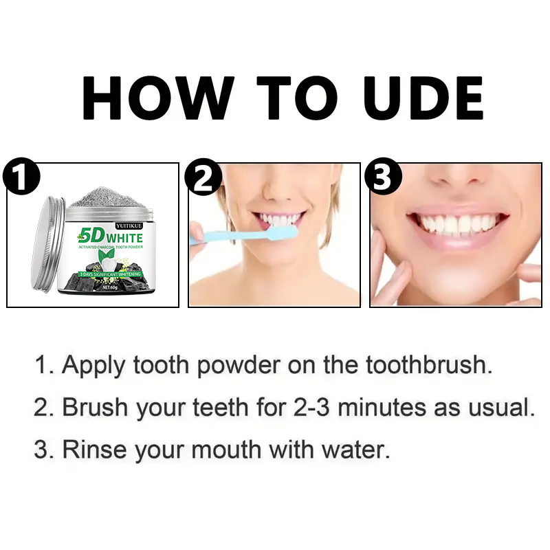YUlTlKUE Polvo Dental de Carbó - Teeth Whitening Charcoal Powder reseña y precio
