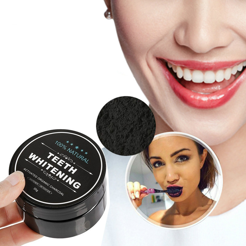 Polvo blanqueador de dientes,  - Teeth Whitening Charcoal Powder reseña y precio